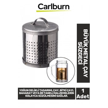 Özel Üretim Paslanmaz Çelik Sıcak Soğuk Su Dayanıklı Delikli Geniş Hazneli Büyük Metal Çay Süzgeci