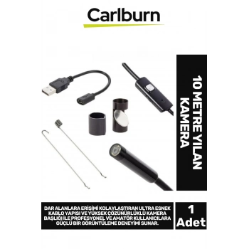 Özel Üretim Esnek Kablo Yüksek Çözünürlük Dayanıklı Bilgisayar Telefon Tablet 10 Metre Yılan Kamera