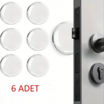 Özel Üretim Mobilya Kapı Yüzey Koruyucu Şeffaf Silikon Mobilya Kapı Durdurucu Darbe Pedi 6lı Set