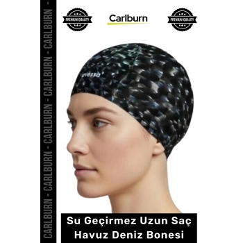 #Bone Uzun Saç Kaymaz Su Geçirmez Sızdırmaz Yüzücü Havuz Deniz Bonesi Elastik Bez Yüzme Şapkası