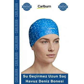 #Bone Uzun Saç Kaymaz Su Geçirmez Sızdırmaz Yüzücü Havuz Deniz Bonesi Elastik Bez Yüzme Şapkası