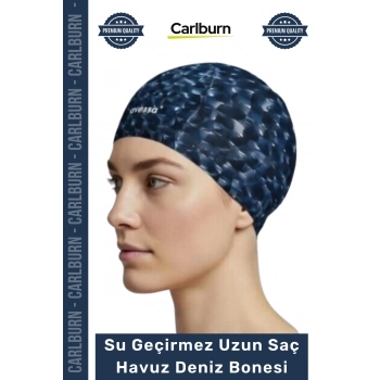 #Bone Uzun Saç Kaymaz Su Geçirmez Sızdırmaz Yüzücü Havuz Deniz Bonesi Elastik Bez Yüzme Şapkası