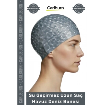 #Bone Uzun Saç Kaymaz Su Geçirmez Sızdırmaz Yüzücü Havuz Deniz Bonesi Elastik Bez Yüzme Şapkası