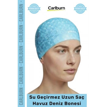 #Bone Uzun Saç Kaymaz Su Geçirmez Sızdırmaz Yüzücü Havuz Deniz Bonesi Elastik Bez Yüzme Şapkası