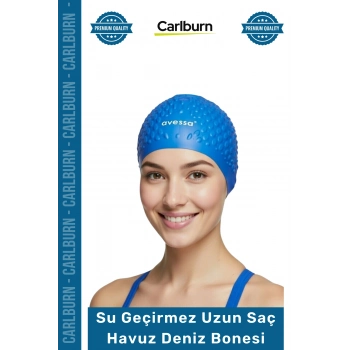 #Bone Kaymaz Su Geçirmez Sızdırmaz Silikon Yüzücü Elastik Yüzme Şapkası Havuz Deniz Uzun Saç Bonesi