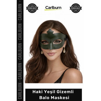 #BaloMakesi Haki Yeşil Masquerade Şıklık Gizem Balo Davet Parti Zarif Kostüm Balo Maskesi