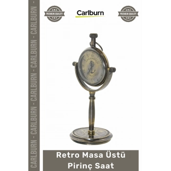 #RetroSaat Klasik Tasarım Zarif Dekoratif Şık Kompakt Çalışma Ofis Ev Hediye Masa Üstü Pirinç Saat