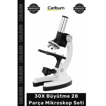 #MikroskopSeti Bilimsel Keşif Eğitici 30X Büyütme Taşınabilir LED Aydınlatma 28 Parça Mikroskop Seti