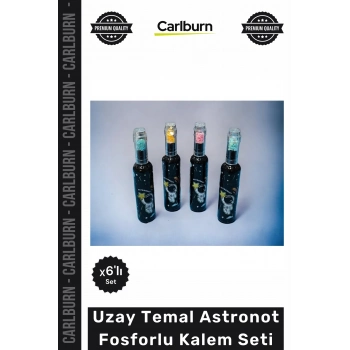 #Kalem Özel Üretim Yüksek Kalite 6 Renk Parlak Uzay Temalı Ders Çalışma Astronot Fosforlu Kalem Seti