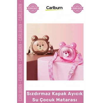 #Matara Minik Eller Okul Park Seyahat BPA Free Sızdırmaz Kapak Çocuk Matara Ayıcık Su Matarası