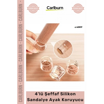 #Sandalye Zemin Koruyucu Sürtünme Önleyici Sessiz 4lü Keçeli Şeffaf Silikon Sandalye Ayak Koruyucu