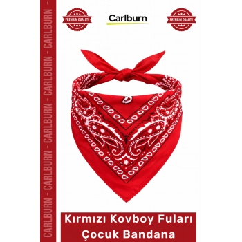 #Parti Şık Çekici Aksesuar Canlı Kırmızı Paisley Desenli Kırmızı Kovboy Fuları Çocuk Bandana