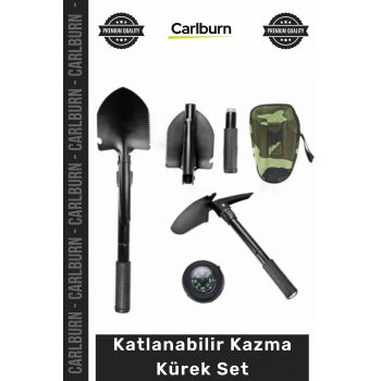 #KazmaKürek Portatif Katlanabilir Kamp Doğa Tutkunları Çok Fonksiyonlu Testere Pusula Kazma Kürek Set