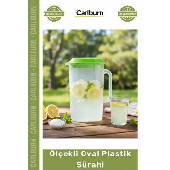 #Sürahi Pratik Ergonomik Ölçülü Dayanıklı Kapaklı Buzdolabı Uyumlu İçecek Oval Plastik Sürahi