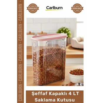 #MamaKutusu Evcil Hayvan Kuru Mama Hijyenik Depolama Dayanıklı Şeffaf Kapaklı 4 lt Saklama Kutusu