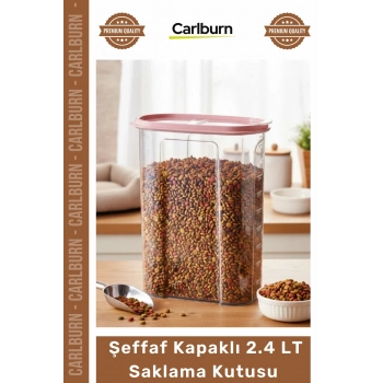 #MamaKutusu Kedi Köpek Kuru Mama Saklama Şeffaf Kapaklı Düzenli Pratik 2.4 lt Mama Saklama Kutusu