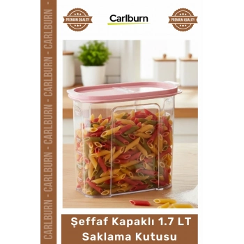 #SaklamaKabı Mutfak Bakliyat Kuruyemiş Makarna Un Kuru Gıda Şeffaf Kapaklı Erzak 1.7 lt Saklama Kabı