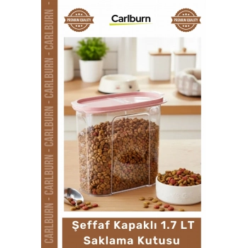 #SaklamaKabı Evcil Hayvan Kuru Mama Ödül Maması Pratik Düzenli Şeffaf Kapak 1.7 lt Mama Saklama Kabı