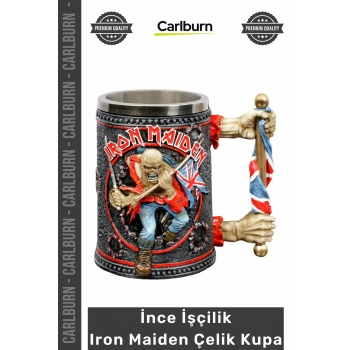 #Kupa Paslanmaz Çelik Dayanıklı Çay Kahve Su Bardak Uzun Ömürlü İnce İşçilik Iron Maiden Çelik Kupa