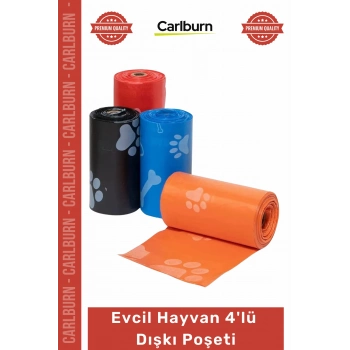 Özel Üretim Pati Desenli Evcil Hayvan Temizliği Hijyenik Dayanıklı Pratik Köpek Dışkı Poşet 4lü Set