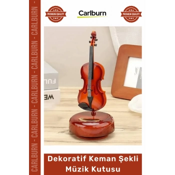 #Keman Ahşap Görünüm Melodisi Klasik Sanat Dekoratif Hediyelik Hareketli Keman Şekli Müzik Kutusu