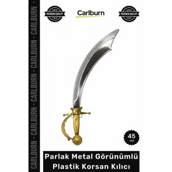 #Hediye Korsan Kostüm Parti Sahne Oyuncak Hediye Parlak Metal Görünümlü Plastik Korsan Kılıcı 45 cm