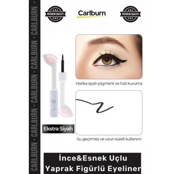 #Eyeliner Yoğun Siyah Pigment Gün Boyu Etkili Kalıcı İnce Esnek Uçlu Yaprak Figürlü Eyeliner
