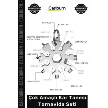 Özel Üretim Pratik Kompakt Anahtarlık Çok Yönlü Çok Amaçlı Kar Tanesi Tornavida Seti 18 in 1