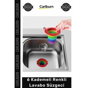 #Süzgeç Lavabo Tıkanıklık Önleyici Hijyenik Dayanıklı Temizlik Renkli 6 Kademeli Lavabo Süzgeci