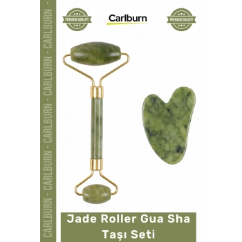 Cilt Bakımı Yeşim Taşı Yüz Masajı Sıkılaştırma Doğal Gençleştirici Jade Roller Gua Sha Taşı Seti