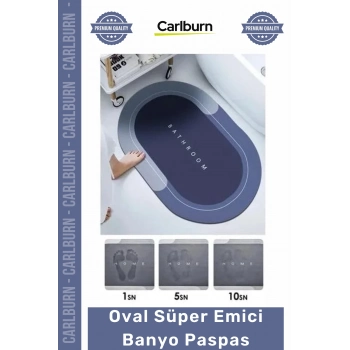 #Paspas Dayanıklı Nappa Deri Hızlı Kuruyan Kaymaz Güvenli Kauçuk Zemin Oval Süper Emici Banyo Paspas