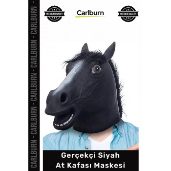 #Kostüm Tam Kafa Kostüm Aksesuarı Esnek Konforlu Nefes Alabilen Gerçekçi Siyah At Kafası Maskesi