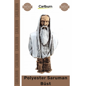 #Büst Yüzüklerin Efendisi İkonik Karakter Detaylı Kaliteli Polyester Dekoratif Saruman Büst
