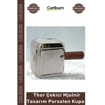 #Kupa 11 x 7 cm Dayanıklı Şık Koleksiyon Thor Çekici Mjolnir Tasarım Porselen Kupa Bardak