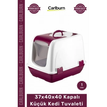 #Petshop Yavru Yetişkin Üstten Açılır Koku Giderici Şeffaf Kapılı 37x40x40 Kapalı Küçük Kedi Tuvaleti