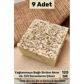 #sabun %100 Doğal Güzel Kokulu El Yüz Saç Cilt Vücut Orijinal Biberiye Sabunu 120g - 9 Adet