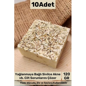 #sabun %100 Doğal Güzel Kokulu El Yüz Saç Cilt Vücut Orijinal Biberiye Sabunu 120g - 10 Adet