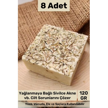 #sabun %100 Doğal Güzel Kokulu El Yüz Saç Cilt Vücut Orijinal Biberiye Sabunu 120g - 8 Adet