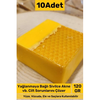 #sabun %100 Doğal Güzel Kokulu El Yüz Saç Cilt Vücut Orijinal Bal Sabunu 120g - 10 Adet