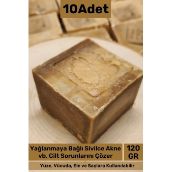 #sabun %100 Doğal Güzel Kokulu El Yüz Saç Cilt Vücut Orijinal Bitkisel Halep Sabunu 120g - 10 Adet