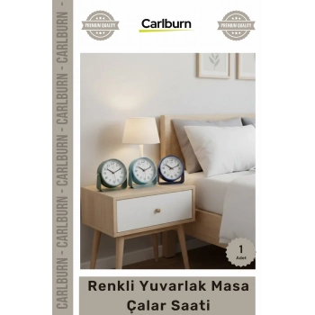 #ÇalarSaat Modern Minimalist Tasarım Pastel Tonlu Dekoratif Işıklı Renkli Yuvarlak Masa Çalar Saati
