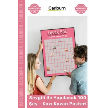 Özel Üretim Romantik Hediye Çiftlere Anı Listesi Sevgili Yapılacak 100 Şey Kazı Kazan Posteri