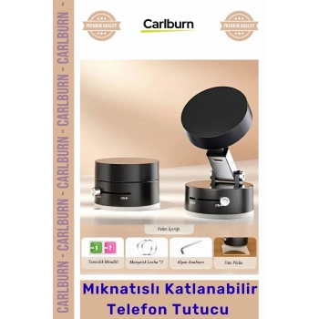 Özel Üretim Torpido Cam Vakumlu Araç 360 Derece Döner Güçlü Mıknatıslı Katlanabilir Telefon Tutucu