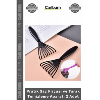 Özel Üretim Hijyenik Ergonomik Tırmık Aparat Pratik Saç Fırçası Tarak Temizleme Aparatı 2 Adet