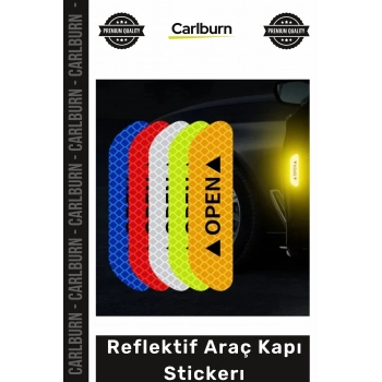 Özel Üretim Gece Görünürlüğü Sağlayan Güvenlik Uyarı Yazılı Su Geçirmez Reflektif Araç Kapı Stickerı