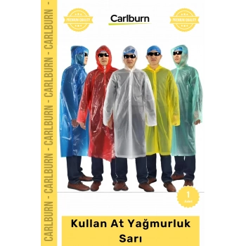 Özel Üretim Su Geçirmez Polietilen Pratik Kapüşonlu Standart Beden Hafif Kullan At Yağmurluk Mavi