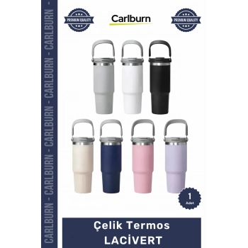 Özel Üretim Paslanmaz Isı Korumalı Vakumlu Sızdırmaz 500ml Mat Ergonomik Çelik Termos LACİVERT