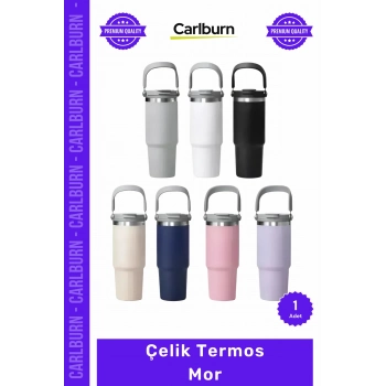 Özel Üretim Paslanmaz Isı Korumalı Vakumlu Sızdırmaz 500ml Mat Ergonomik Çelik Termos Mor