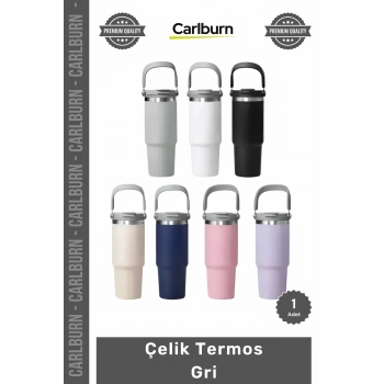 Özel Üretim Paslanmaz Isı Korumalı Vakumlu Sızdırmaz 500ml Mat Ergonomik Çelik Termos Gri