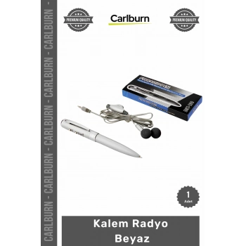 Özel Üretim Taşınabilir Mini FM Frekans Destekli Pilli Ergonomik Modern Tasarım Kalem Radyo Beyaz